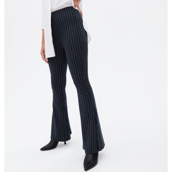 BNWT Navy Stripe Flare Pants - Picture 2 of 4